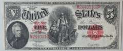 $ 5 Series 1907 Axeman US Note