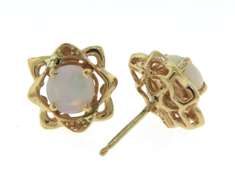 Lovely Yellow Gold Opal Earrings