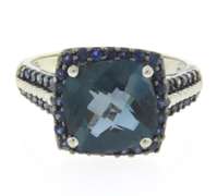 Sterling Silver Blue Cubic Zirconia Ring