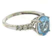 Romantic White Gold Blue Topaz Ring