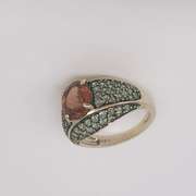 Rare Beautiful Green Amethyst Cocktail Ring in 10kt Solid Gold