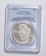 MS63 1879-S Morgan Silver Dollar - REV Of 1878 - Graded PCGS