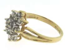 Brilliant Yellow Gold Diamond Cluster Ring