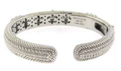 Judith Ripka Heart CZ Hinged Cuff Bangle