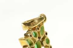 18K Yellow Gold 1.24 Ctw Natural Emerald Diamond Cluster Pendant