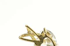 14K Yellow Gold Heart Cubic Zirconia Solitaire Love Symbol Pendant