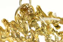 18K Yellow Gold 0.30 Ctw Abstract Grooved Textured Diamond Pendant