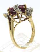 Gorgeous Ruby and Diamond Waterfall Yellow Gold Ring