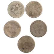 Five 3 Cent Silvers