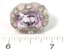 Jaw-Dropping Kunzite Ring in 18KT White Gold