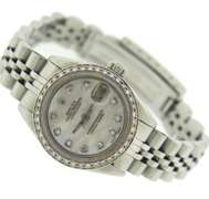 Rolex Datejust Mother of Pearl Diamond Dial and Bezel Watch