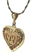 Vintage Sterling Silver Heart Shaped Pendant on Chain