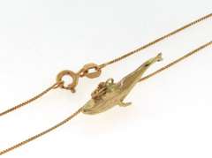 Playful 14kt YG Whale Charm Necklace