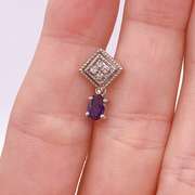 14kt Gold, Blue Sapphire, & Diamond Earrings