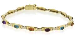 Sepctacular Blue Topaz, Amethyst and Citrine Bracelet