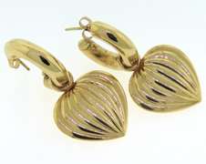 Handsome Hoop Earrings with Heart Charm