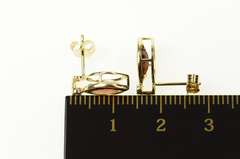 14K Yellow Gold Marquise Garnet Diamond Accent Stud Earrings