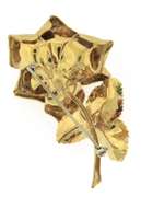 Precious 18kt Gold Flower Brooch