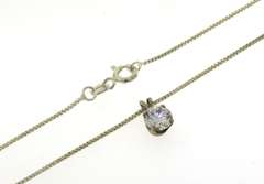 Sterling Silver Cubic Zirconia Pendant on Chain