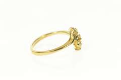 14K Yellow Gold Three Stone Diamond Classic Bypass Ring