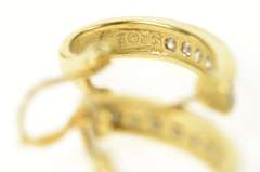 14K Yellow Gold Classic Diamond Oval French Clip Hoop Earring Jackets