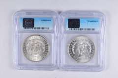 Lot (2) MS66 1899-O & 1902-O Morgan Silver Dollars - Graded ICG
