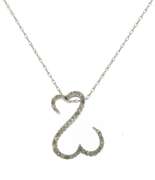 Gorgeous White Gold Diamond Open Heart Pendant on Chain