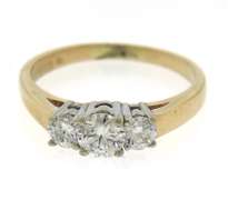 Impressive Yellow  Gold 3 Diamond Ring