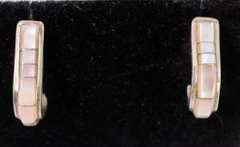 Shimmering Mother-Of-Pearl J Earrings in Sterling Silver