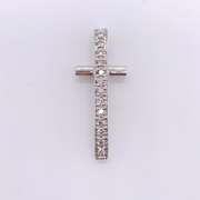 14kt White Gold & Diamond Cross Pendant