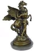 Perseus and Pegasus Greek Mythology Hero Bronze Sculpture