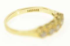 14K Yellow Gold Five Stone Classic Travel Wedding Band Ring