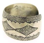 Vintage Sterling Silver Signed Wide Cuff Bangle