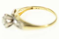 14K Yellow Gold Three Stone Diamond Promise Engagement Ring