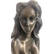 Naked Nude Woman Resting Bronze Statue