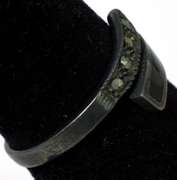 Edgy Anodized Onyx & Marcasite Ring in Sterling Silver