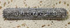Stunning Antique Platinum & Diamond Bar Pin