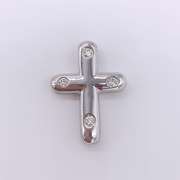 14kt White Gold & Diamond Cross Pendant