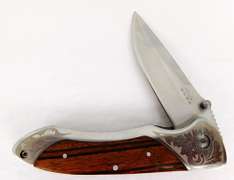 Rite Edge Lock Blade Zebra Folder Knife w/Box