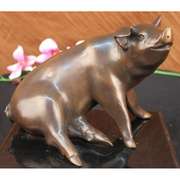 Farm Animal Pig Bronze Sculpture