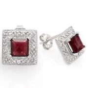 2 CARAT GARNET 925 STERLING SILVER EARRINGS