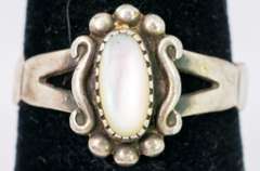 Dainty Mother-Of-Pearl Filigree Ring in Sterling Silver