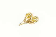 10K Yellow Gold Pearl Diamond Leaf Design Statement Pendant