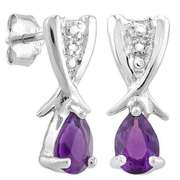 3/4 CARAT AMETHYST 925 STERLING SILVER EARRINGS