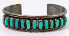 Bold Turquoise Bar Cuff in Sterling Silver