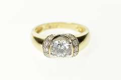 14K Yellow Gold Classic Ornate Fancy Travel Engagement Ring