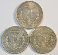 Very nice 1921 P-D-S Morgan Silver Dollars. Last year issue