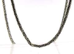 Vintage Sterling Silver Byzantine Chain Necklace