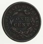 1838 Young Head Large Cent - Circulated