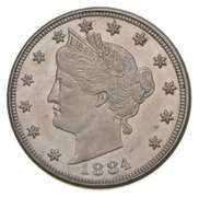 1884 Liberty V Nickel - Cleaned